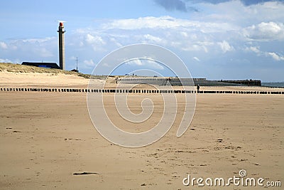 Windy day â€“ coastline in Netherlands Stock Photo